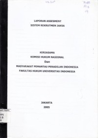 Image of Laporan assesment sistem rekrutmen jaksa