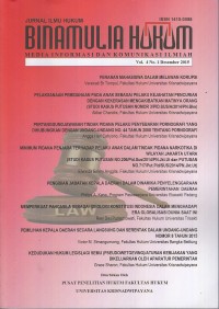 Image of Binamulia Hukum: Jurnal Ilmu Hukum vol. 4 No. 1 Desember 2015