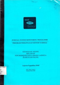 Image of Program Pemantauan Sistem Yudisial : Kejaksaan Agung melawan Joni Marques dan 9 orang lainnya (kasus los palos)