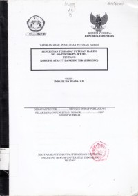 Image of Laporan Hasil Penelitian Putusan Hakim: Penelitian Terhadap Putusan Hakim No.566/PID/2004/PN.JKT.SEL tentang Korupsi Atas Nama PT. Bank BNI TBK (PERSERO)