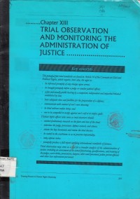 Image of Chapter XIII Trial Observation and Monitoring The Administration of Justice