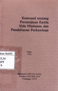 Image of Konvensi tentang persetujuan kawin usia minimum dan pendaftaran perkawinan