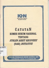 Image of Catatan Komisi Hukum Nasional Tentang Stolen Asset Recovery (StAR) Intiative